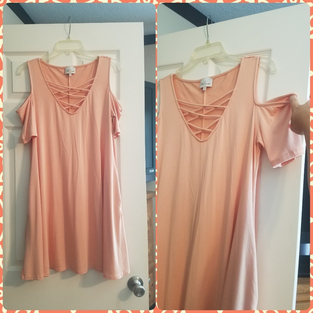 Peachy cut out sleeve dress